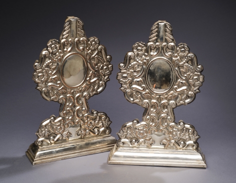 A Pair Silver Altar Pieces